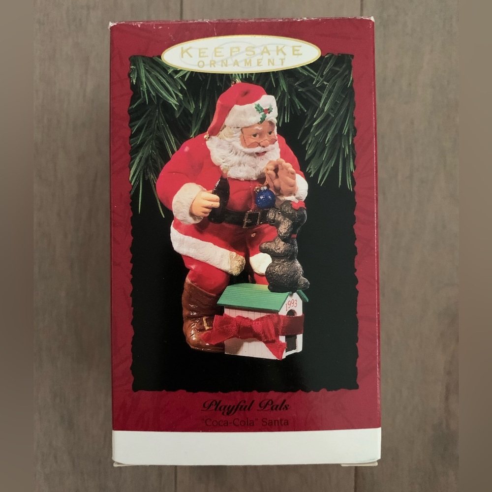 Playful Pals Coca-Cola Santa Hallmark Keepsake Ornament - 1993